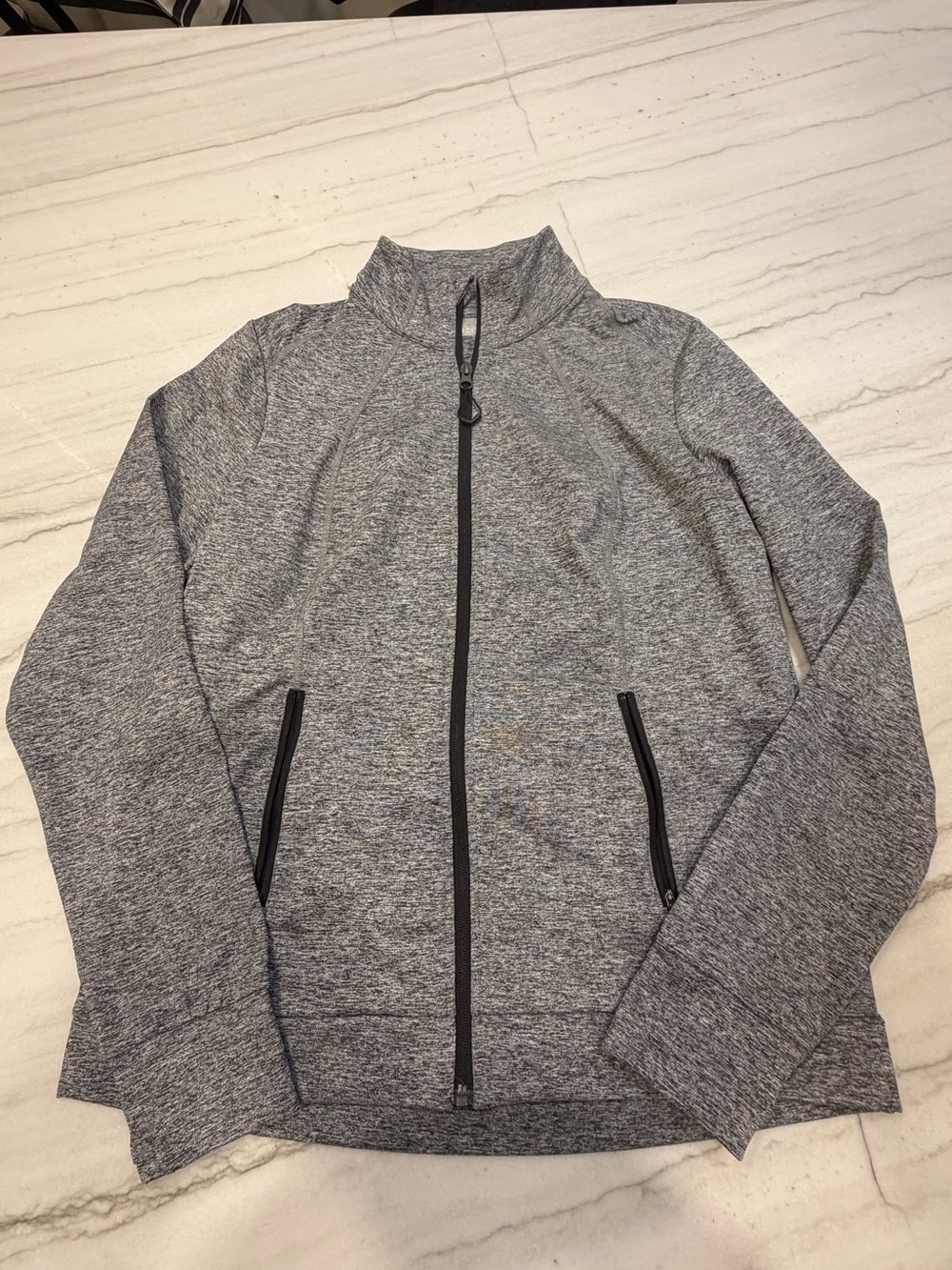 Zella Heather Gray Full-Zip Performance Jacket
